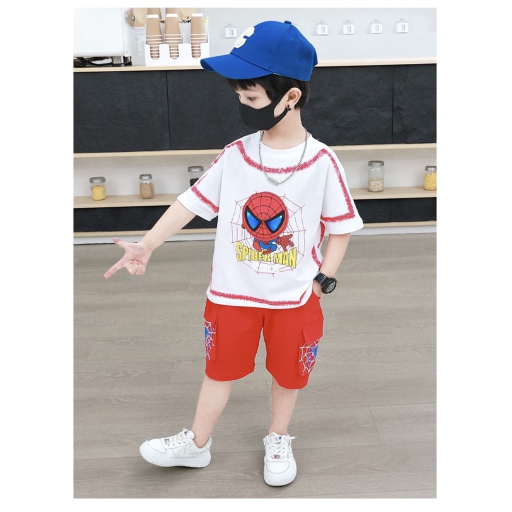 SÉT BỘ THUN MẶC NHÀ BÉ TRAI SIÊU NHÂN