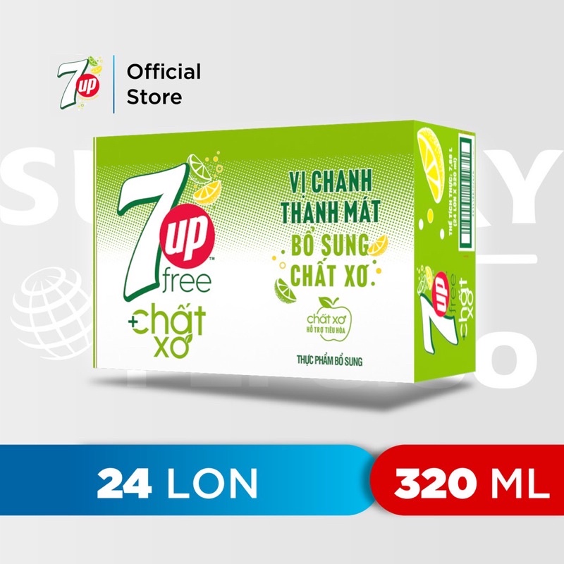 7Up Chất Xơ Ít Calo 320ml/Lon
