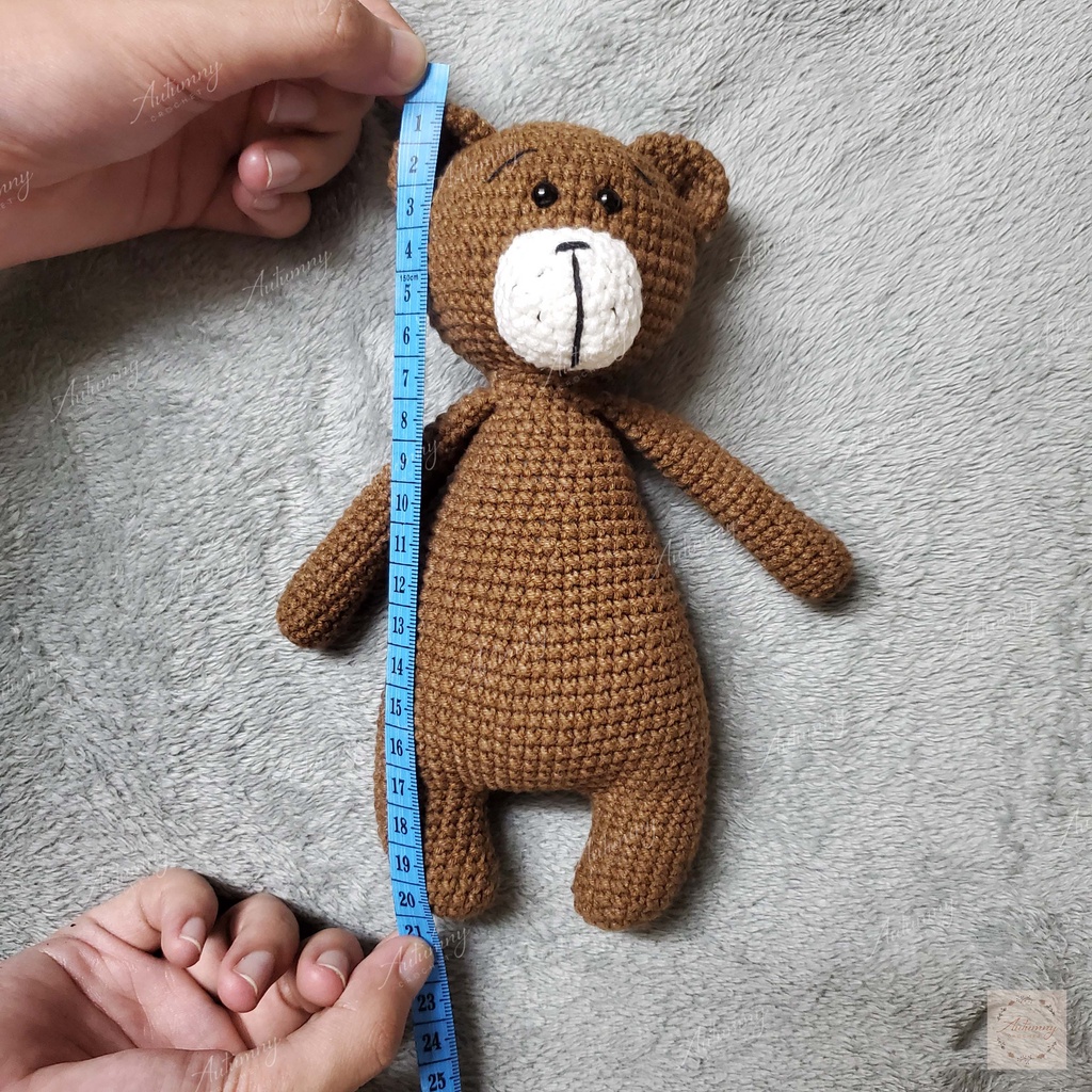 Gấu bông len handmade Gấu nâu ngáo ngơ - Amigurumi - Quà tặng bạn bè, quà tặng sinh nhật, ...