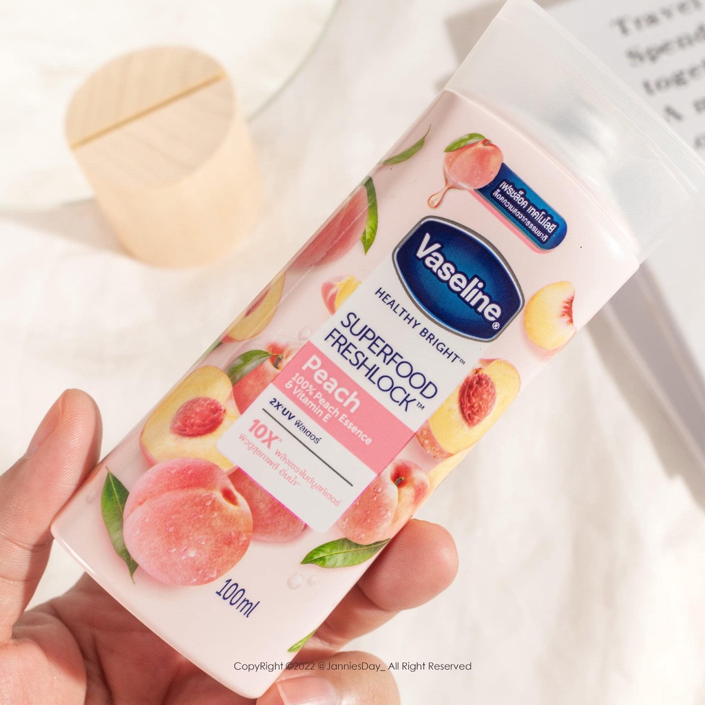 SỮA DƯỠNG THỂ TRẮNG DA VASELINE SUPER FOOD FRESHLOCK PEACH HƯƠNG ĐÀO 100ML - 15330