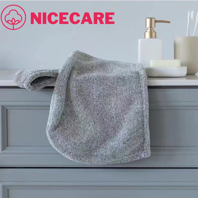 Mũ Tắm Mũ Lau Tóc Sợi Tre Chính Hãng NICECARE Cao Cấp - Khăn Lau Tóc Khăn Gội Đầu Thấm Hút Tốt, Tiện Lợi