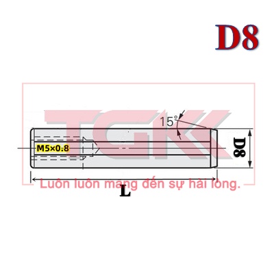 Chốt định vị ren trong D8
