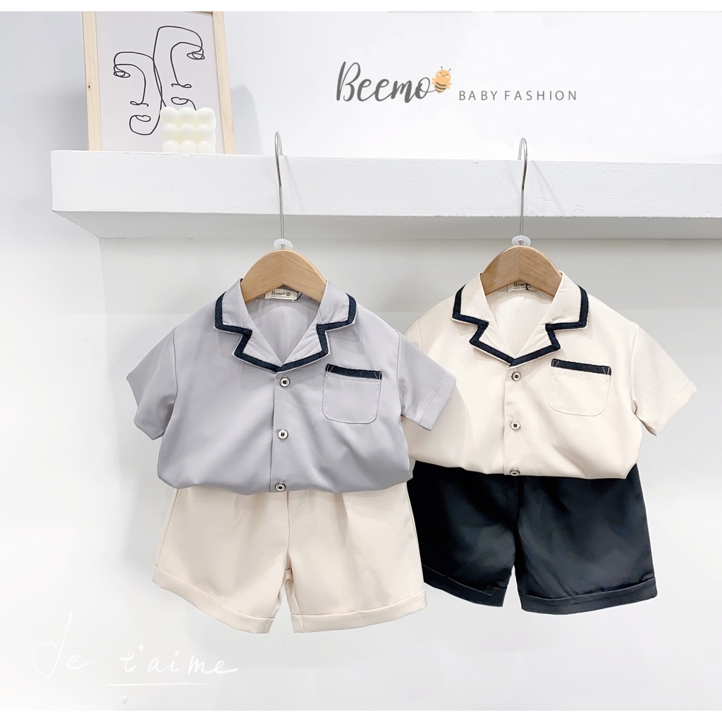Bộ bé trai BEEMO B014 đồ bộ bé trai chất liệu vải trượt Hàn cao cấp, mềm mịn, LEEMON