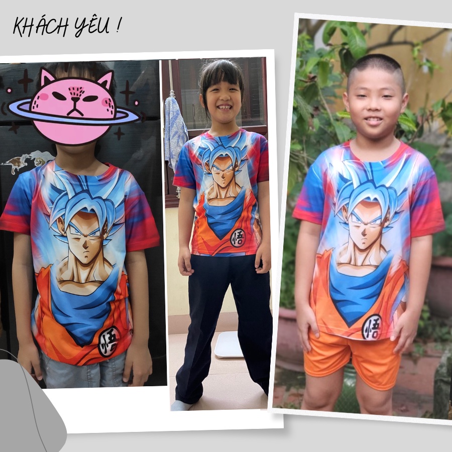 Đồ bộ thun lạnh hình Songoku Bảy viên ngọc rồng Dragon Ball bé trai vải đẹp