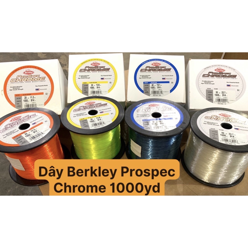 Dây câu cá Berkley ProSpec® Chrome 1000yd | 914m chính hãng USA - Hàng công ty