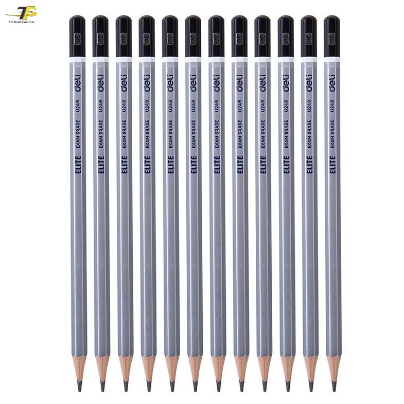 Bút chì 2B cao cấp bạc 12c - hộp deli CU24910