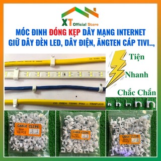 COMBO 50 Móc Đinh Đóng Kẹp Dây Mạng Internet,Kẹp Cố Định Dây Đèn Led,Nẹp Dây Điện,Ông Nước,Cáp tivi