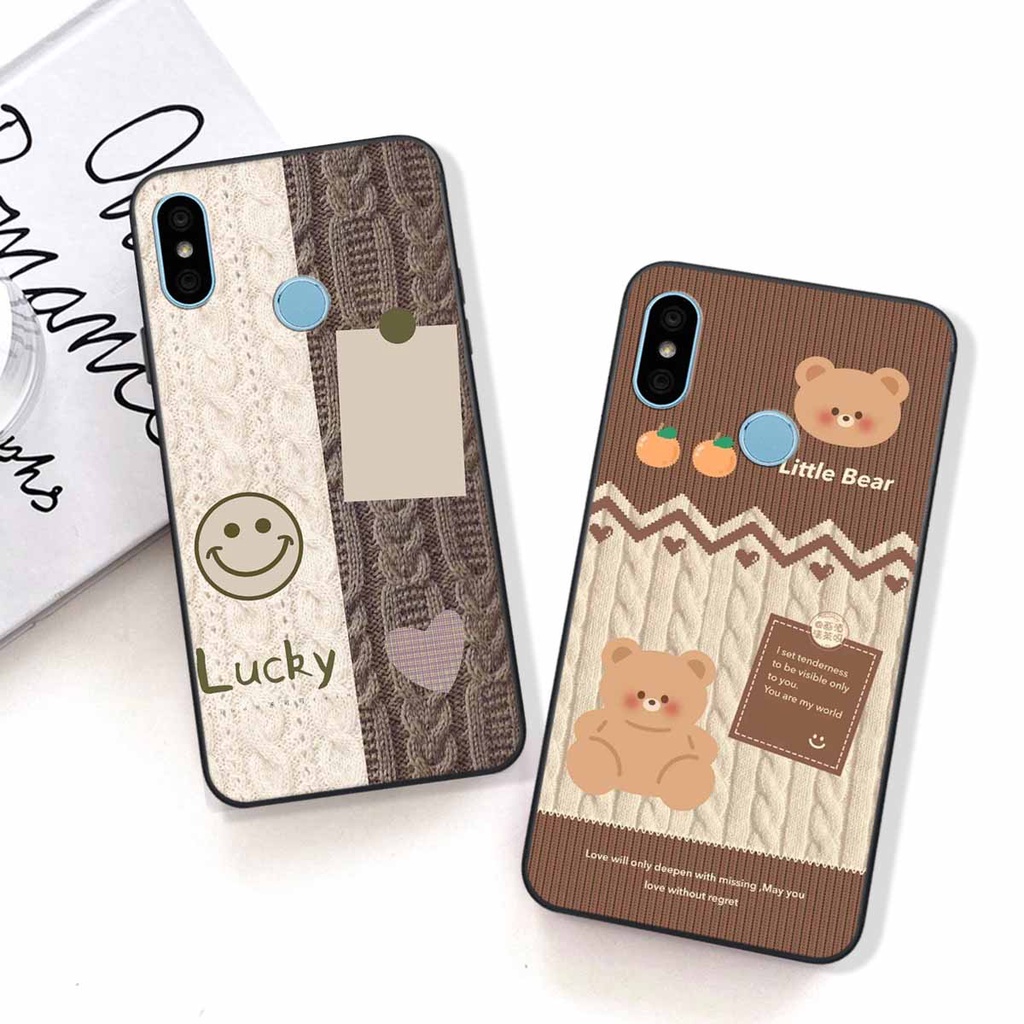 Ốp lưng Xiaomi Redmi 6 Pro / Mi 6X / S2 / A2 Lite in hình họa tiết len Lucky Bunny,Bear,Smile