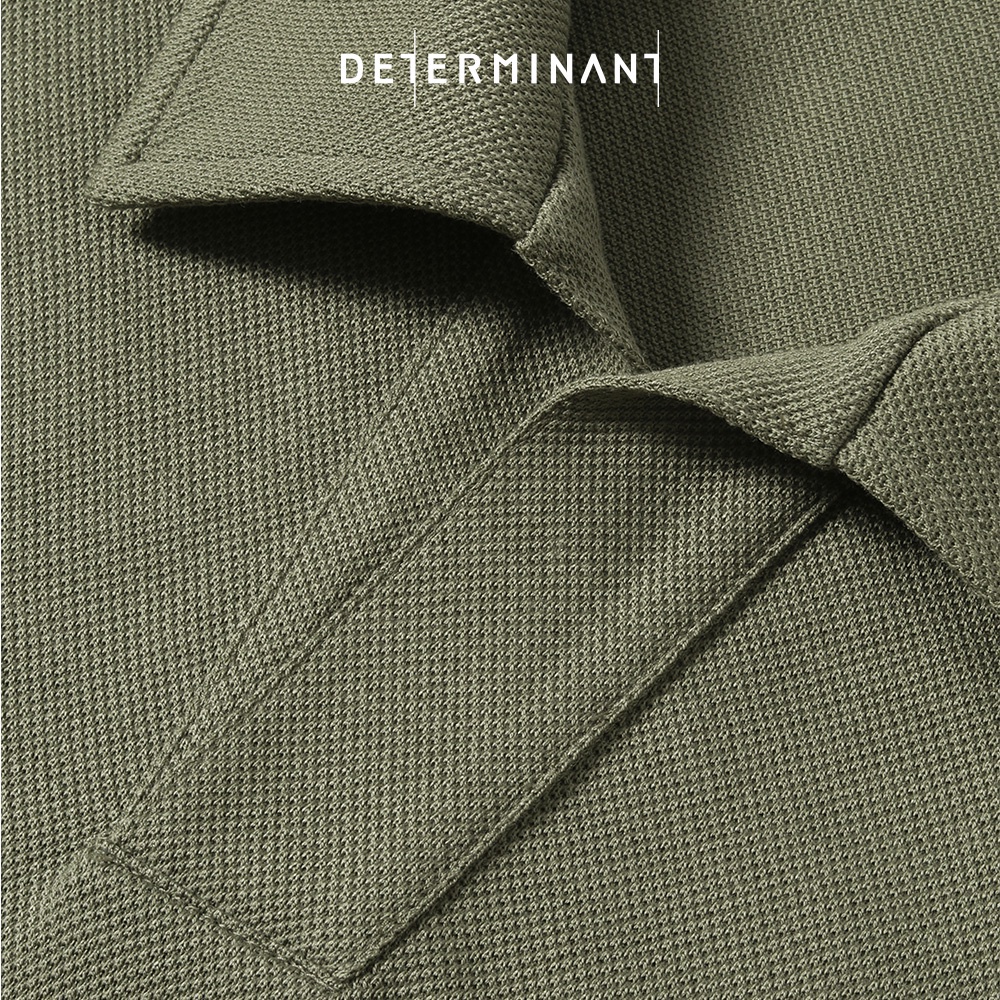 Áo thun nam Polo Cotton kháng khuẩn ngăn mùi thương hiệu Determinant - màu Xanh Olive cổ không phối nút [P04]
