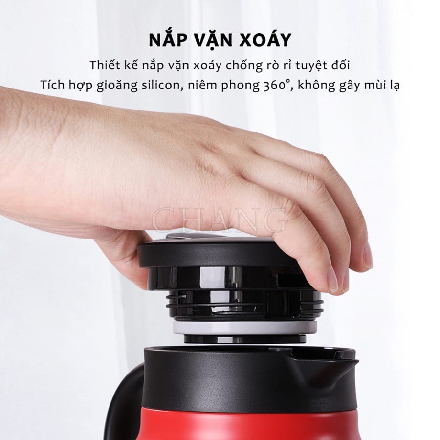 Ấm pha trà, bình lọc trà kiêm phích giữ nhiệt 1000ml, lõi inox 304 xịn xò, kiểu dáng sang chảnh | BigBuy360 - bigbuy360.vn