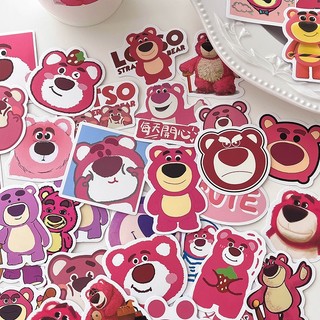 Zanmo Set 50 hình dán sticker gấu dâu lotso dễ thương chống thấm nước