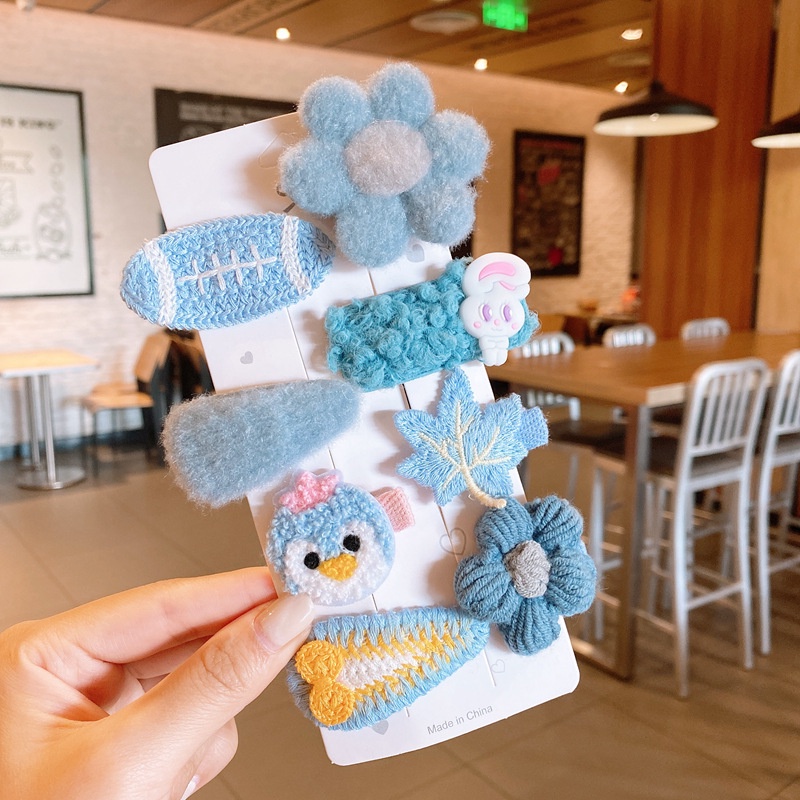 Set kẹp tóc vải bông cute dễ thương phong cách hàn quốc cho bé gái