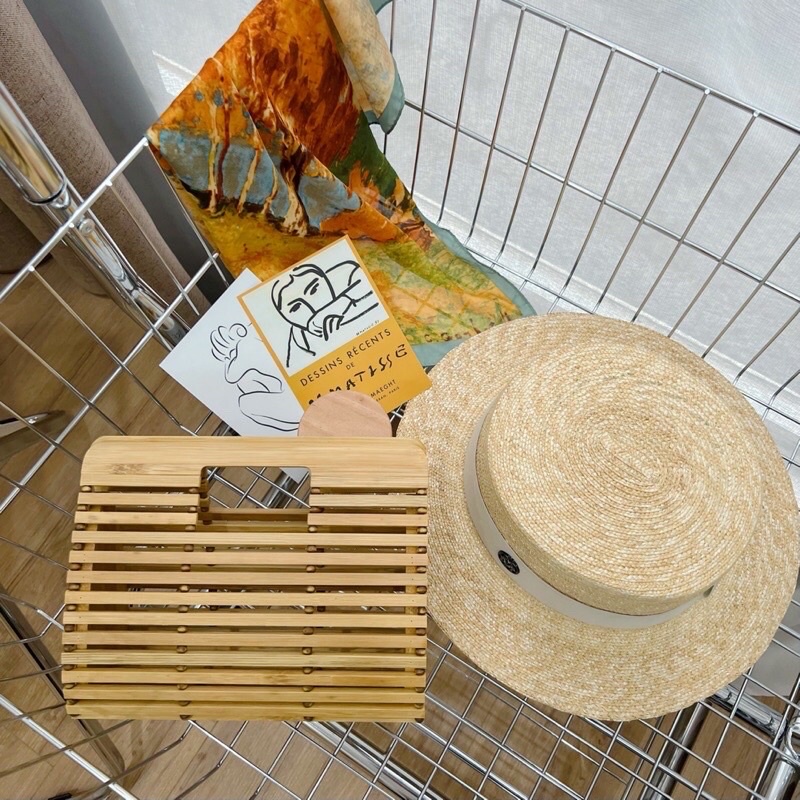 Mũ cói Gaucho chữ M cao cấp đi biển siêu xinh
