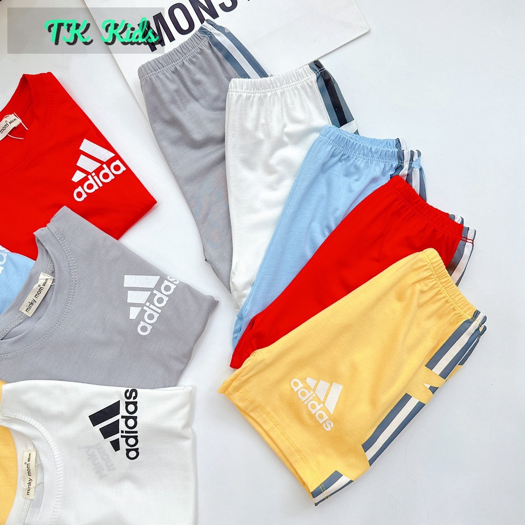 Bộ thun lạnh cộc tay cho bé trai, bé gái Adidas mẫu mới nhất cho bé trai, bé gái