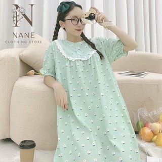 Váy ngủ mặc nhà NANE (mới)(vàng,xanh)bầu mặc được
