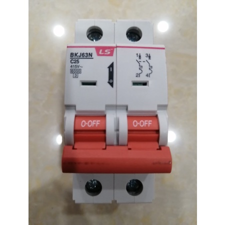 Aptomat MCB Tép LS chính hãng BKJ63N 2P 6A ~ 63A 6kA, bảo vệ quá tải và ngắn mạch
