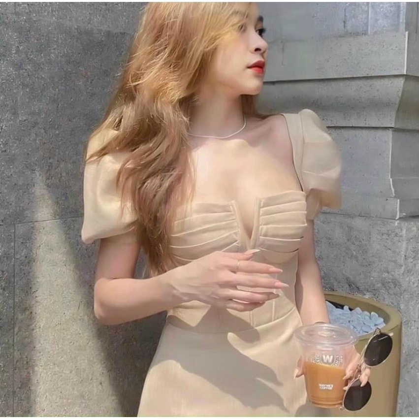 (Fom: <55kg) Đầm Nude Cổ Vuông Váy Công Chúa Nữ Tính, Đầm Công Chúa, Dự Tiệc, Thường Ngày, Ăn Cưới, Dã Ngoại JL31 | BigBuy360 - bigbuy360.vn