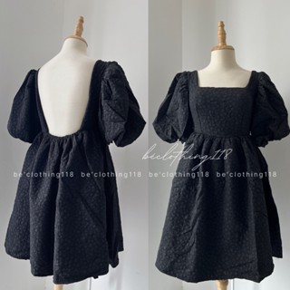 ĐẦM BBD GẤM XỐP CỔ VUÔNG TAY BỒNG  -  KÈM VIDEO