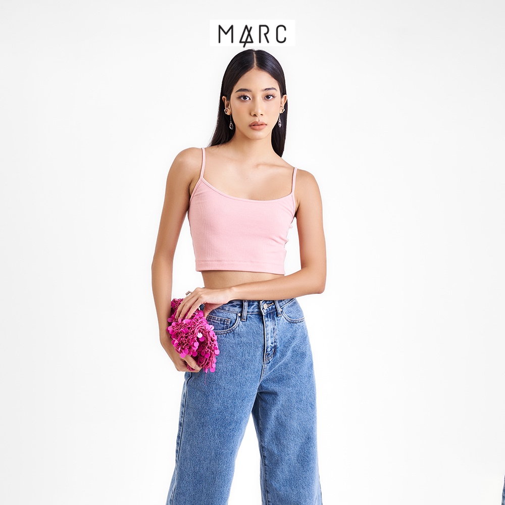 Áo thun nữ MARC FASHION thun gân 2 dây crop mềm mịn co giãn có dây điều chỉnh CBVH110221