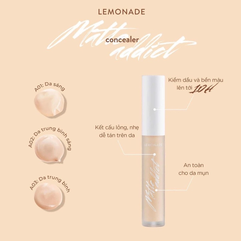 Che khuyết điểm Lemonade Matte Addict Concealer