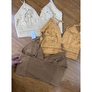 Áo croptop phối ren