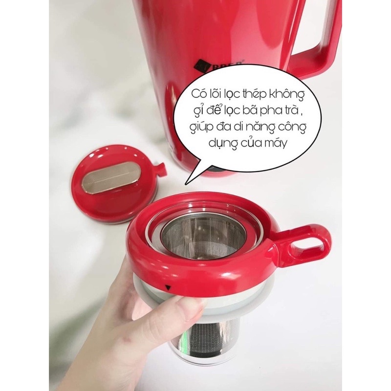 Máy làm sữa hạt mini đa năng ARBER MLSH4WMĐ dung tích 350ml màu đỏ - Bảo hành 12 tháng