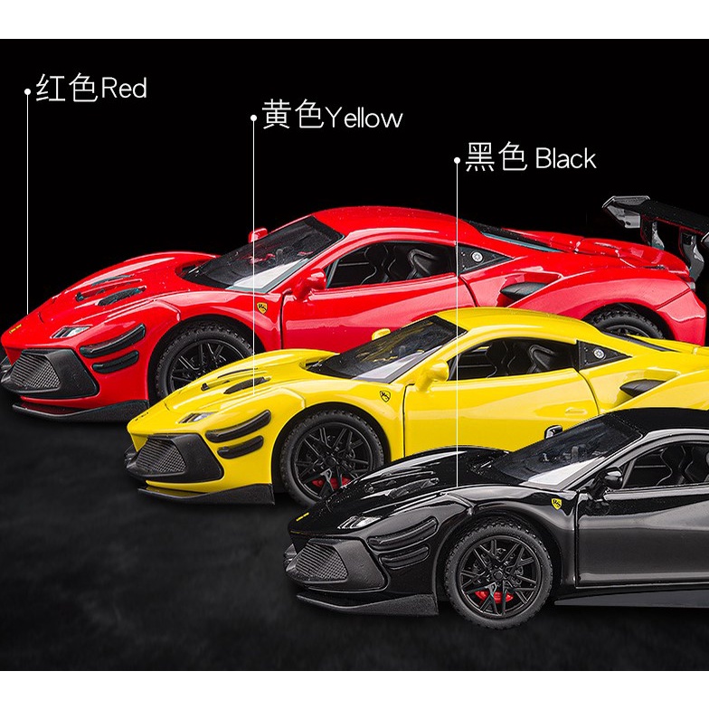 Xe mô hình bằng sắt Ferrari 488 GTB TẶNG KÈM BIỂN SỐ tỉ lệ 1:32 hãng DoubleHorses