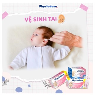 Nước muối sinh lý physiodose vệ sinh tai, mũi, mắt cho bé