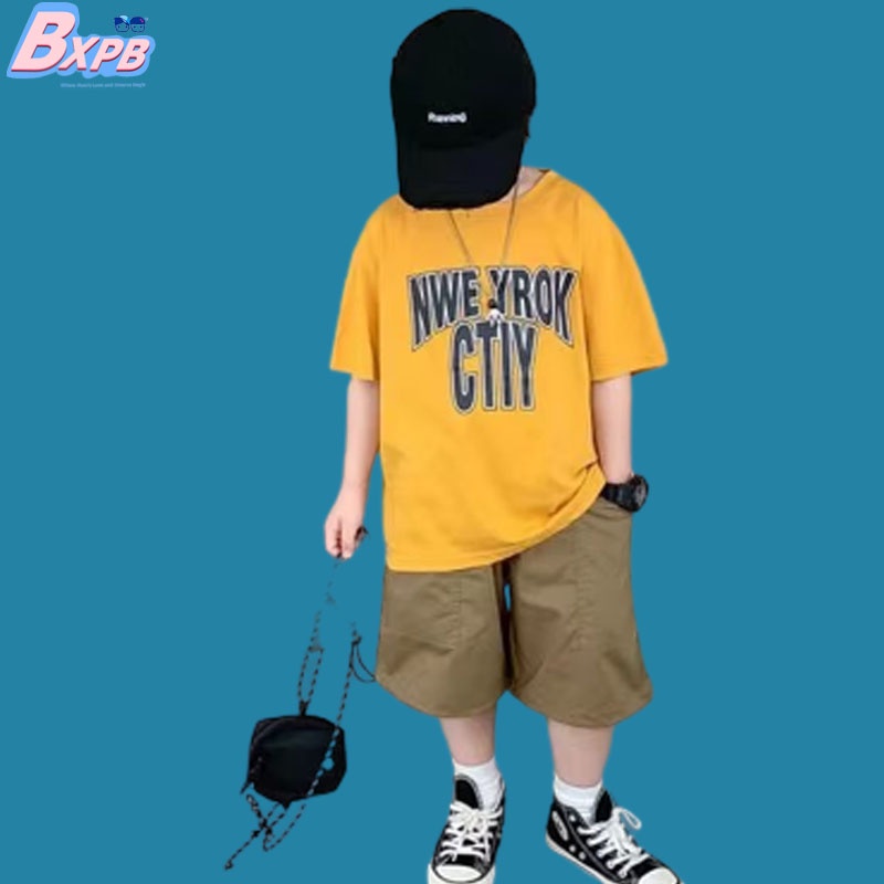 Áo thun BXPB tay ngắn dáng rộng in họa tiết size 110-160 thời trang Hàn Quốc mùa hè dành cho trẻ em