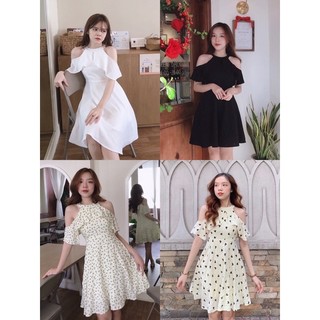  Đầm khoét vai cổ trụ xinh 