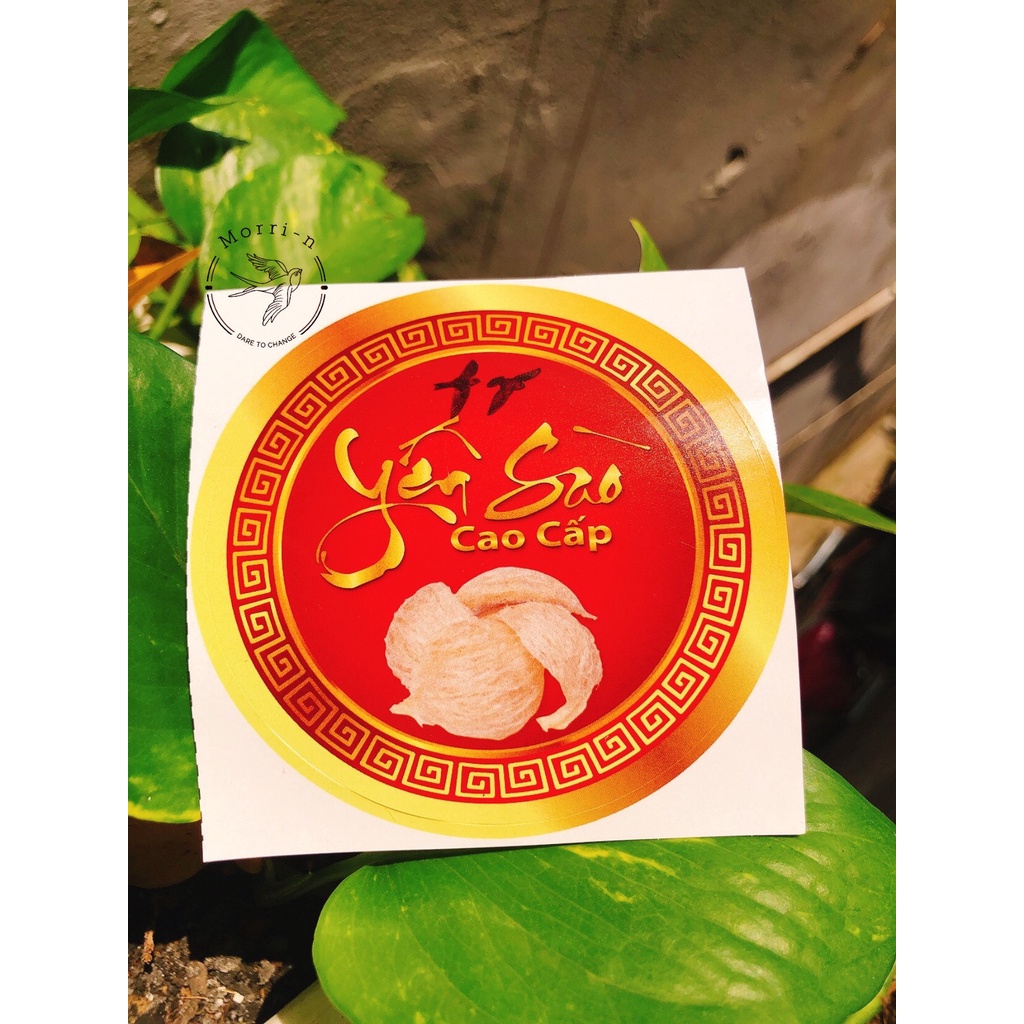 10 TEM DÁN HỘP ÉP KIM YẾN SÀO CAO CẤP 8.5CM