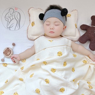 Chăn,mền vải xô MUSLIN cao cấp,thoáng mát cho bé mùa hè- mềm mại,họa tiết dễ thương phong cách hàn quốc 130x110cm