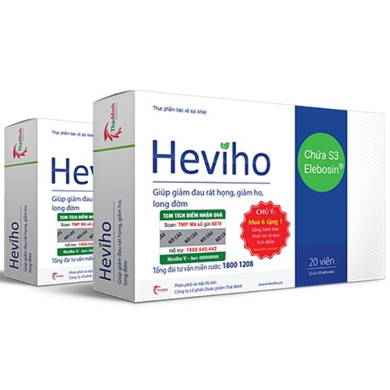 Viên uống Heviho Thái Minh giúp giảm đau rát họng, giảm ho, long đờm (20 viên)