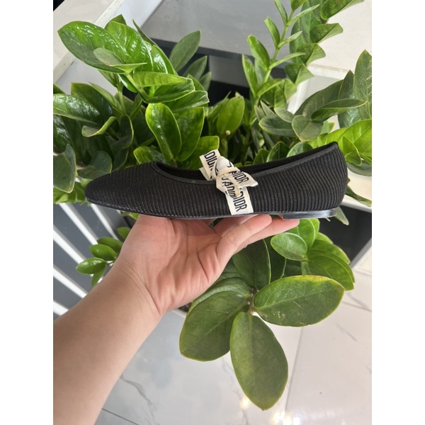 Giày bệt nữ thắt nơ đen gân fullbox bill túi .THUYTIENSHOES