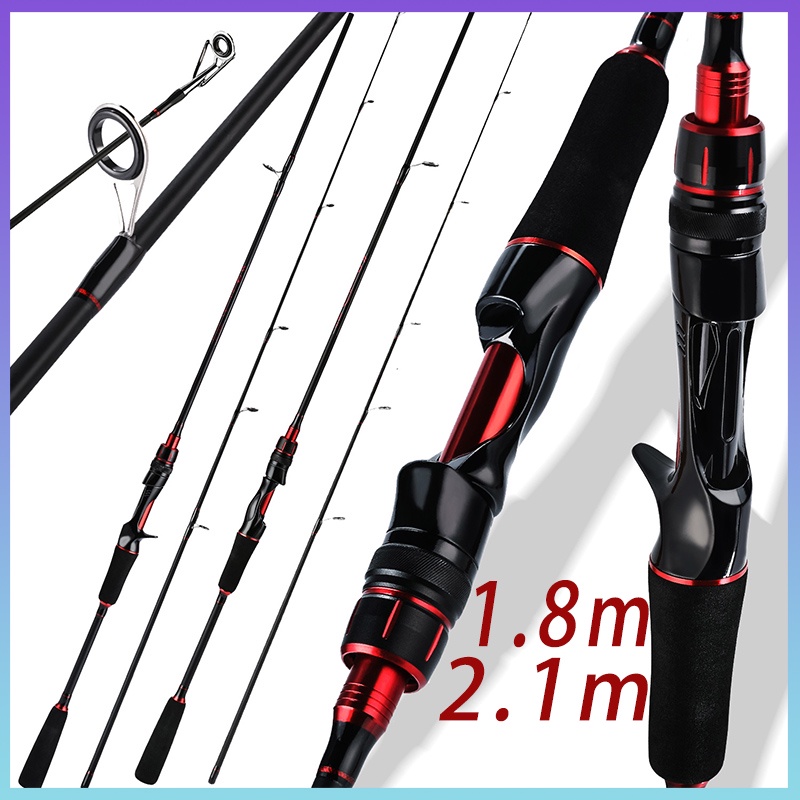 Sợi carbon cao Cần câu máy 2 khúc 1.8M Kéo tối đa 8-10kgCực câu cá carbon siêu nhẹ Cần câu quay Đúc cần câu