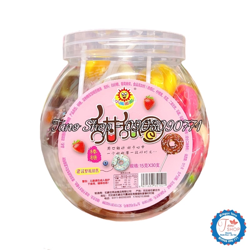 Một que kẹo mút hình bánh Donut xinh xắn - Hongkong, ăn vặt ngon rẻ TaNo