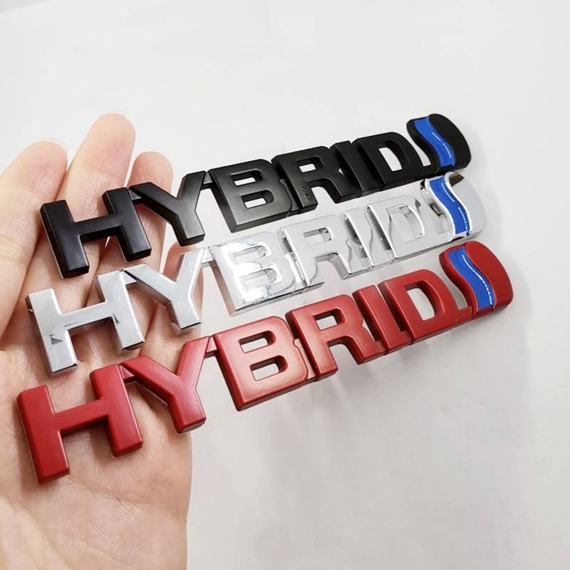 Miếng Dán Logo Hybrid Bằng Kim Loại Trang Trí Ngoại Thất Ô Tô
