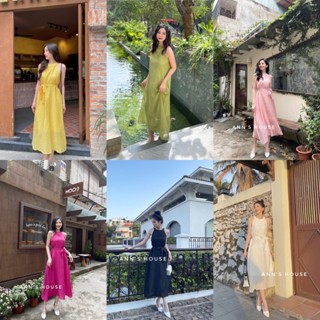 [V0909] Váy yếm dài kèm dây buộc eo