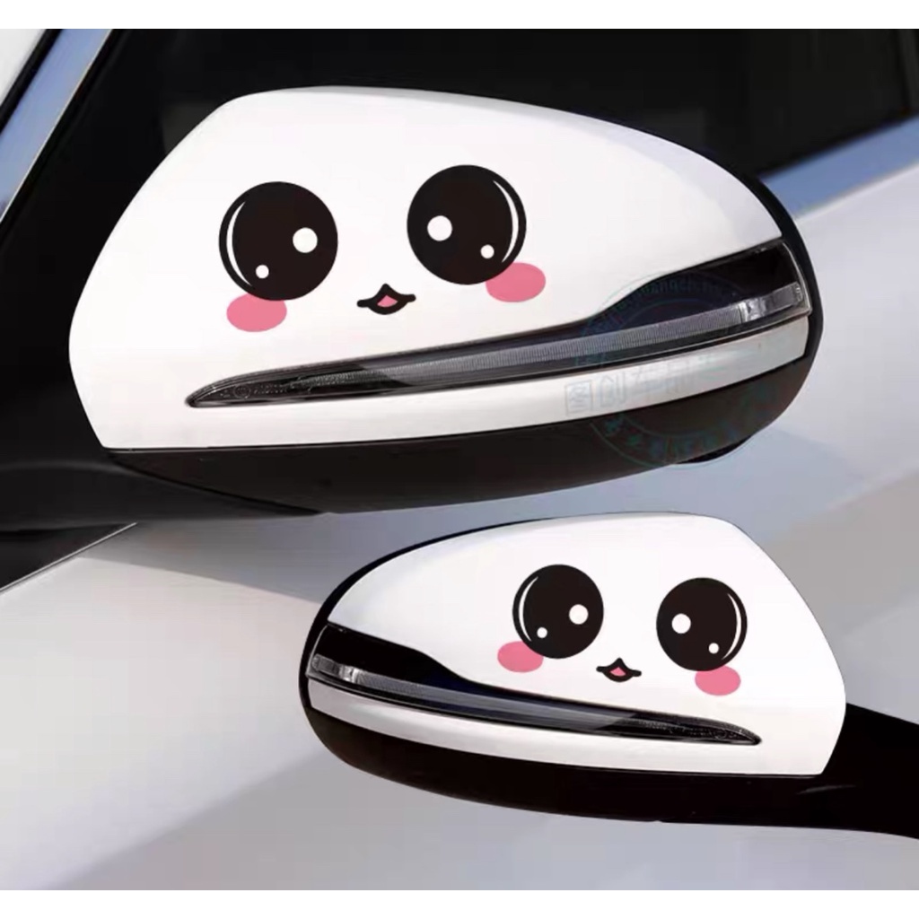 Tem dán gương 3D hình khuôn mặt baby dễ thương trang trí kính chiếu hậu xe hơi ba chiều