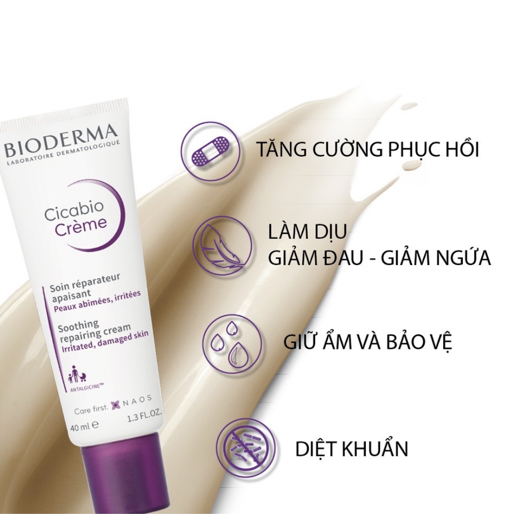 Kem dưỡng Bioderma Cicabio Creme phục hồi da cấp ẩm 40ml - 100ml