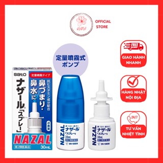 [Chuẩn Nhật] Xịt xoang mũi ngạt mũi Nazal Sato 30ml nội địa Nhật Bản