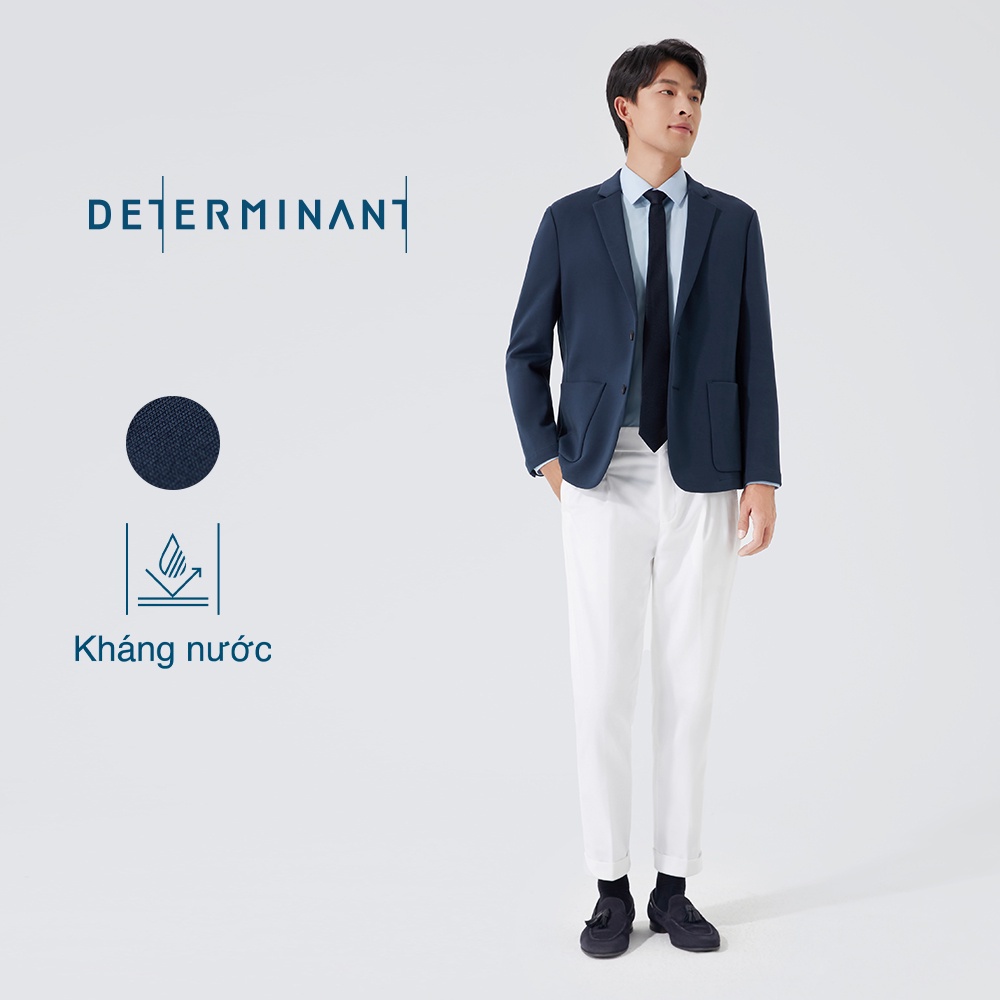 Áo khoác nam blazer Cotton Polyester chuẩn form chống nhăn thương hiệu Determinant - màu Xanh Navy 1609NZ [DETOW03]
