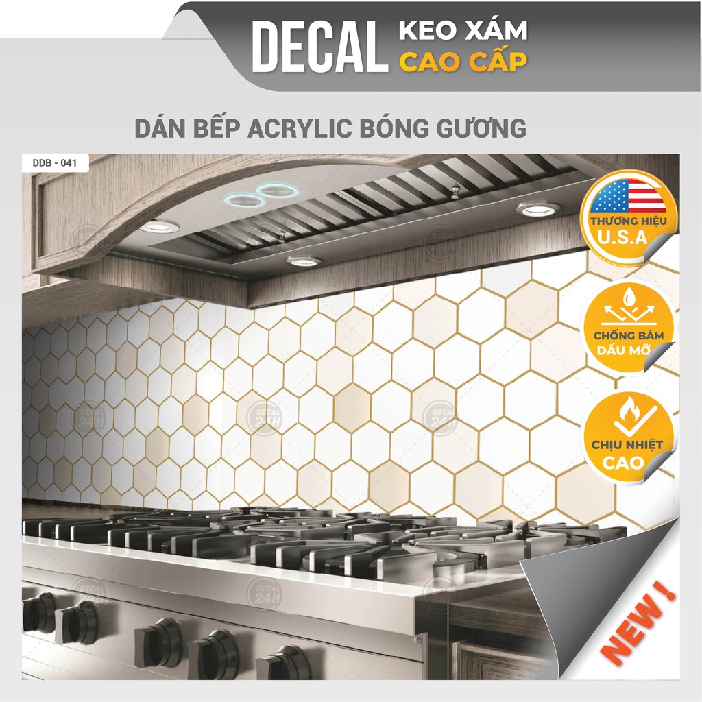 Decal Dán Bếp chịu nhiệt chống dầu mỡ, dễ lau chùi, decal KEO XÁM CAO CẤP dán tường bếp DDB-041 Hàng Cao Cấp