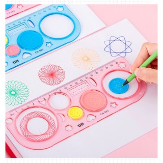 Thước vẽ họa tiết sáng tạo Spirograph kiểu xoắn ốc sáng tạo, Đồ chơi vẽ Spirograph