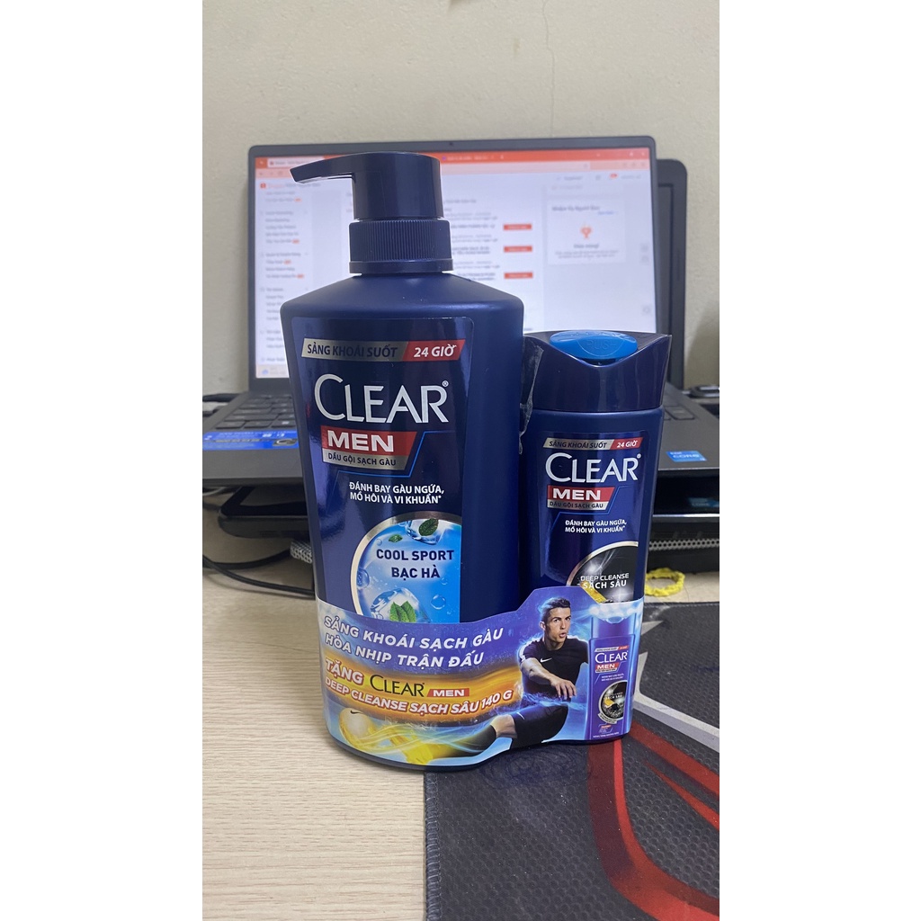 ❌ MUA 1 TẶNG 1❌ Dầu gội sạch gàu Clear men than hoạt tính 630g tặng chai gội Clear men bạc hà 140g
