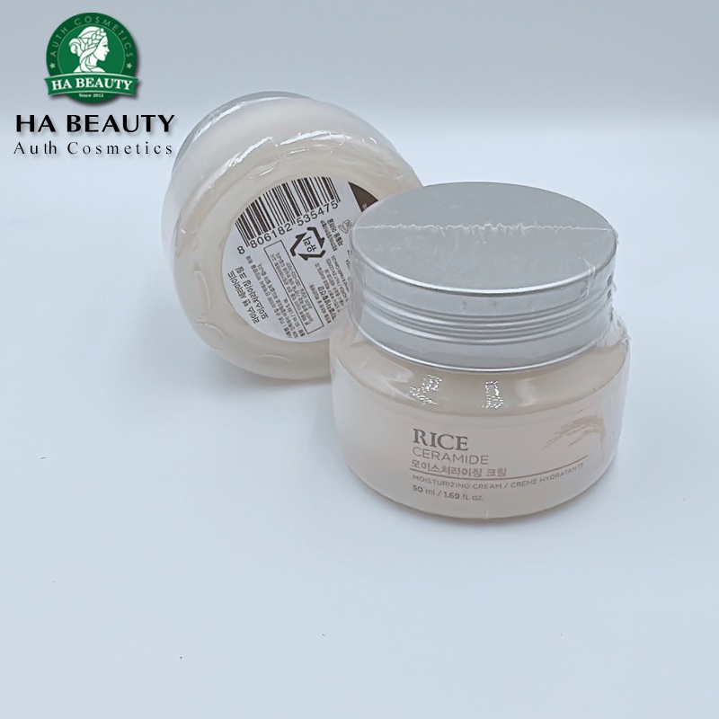 Kem dưỡng ẩm trắng da chiết xuất từ gạo vitamin B vitamin E The Face Shop Rice Ceramide Moisturizing Cream 50ml