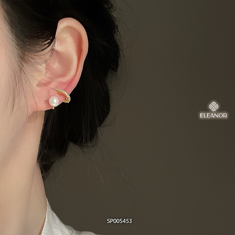 Bông tai nữ chuôi bạc 925 Eleanor Accessories đính đá kết hợp ngọc trai nhân tạo phụ kiện trang sức 5453