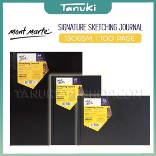 Sổ sketch Mont Marte bìa phake da size A4, A5( ngang, dọc)