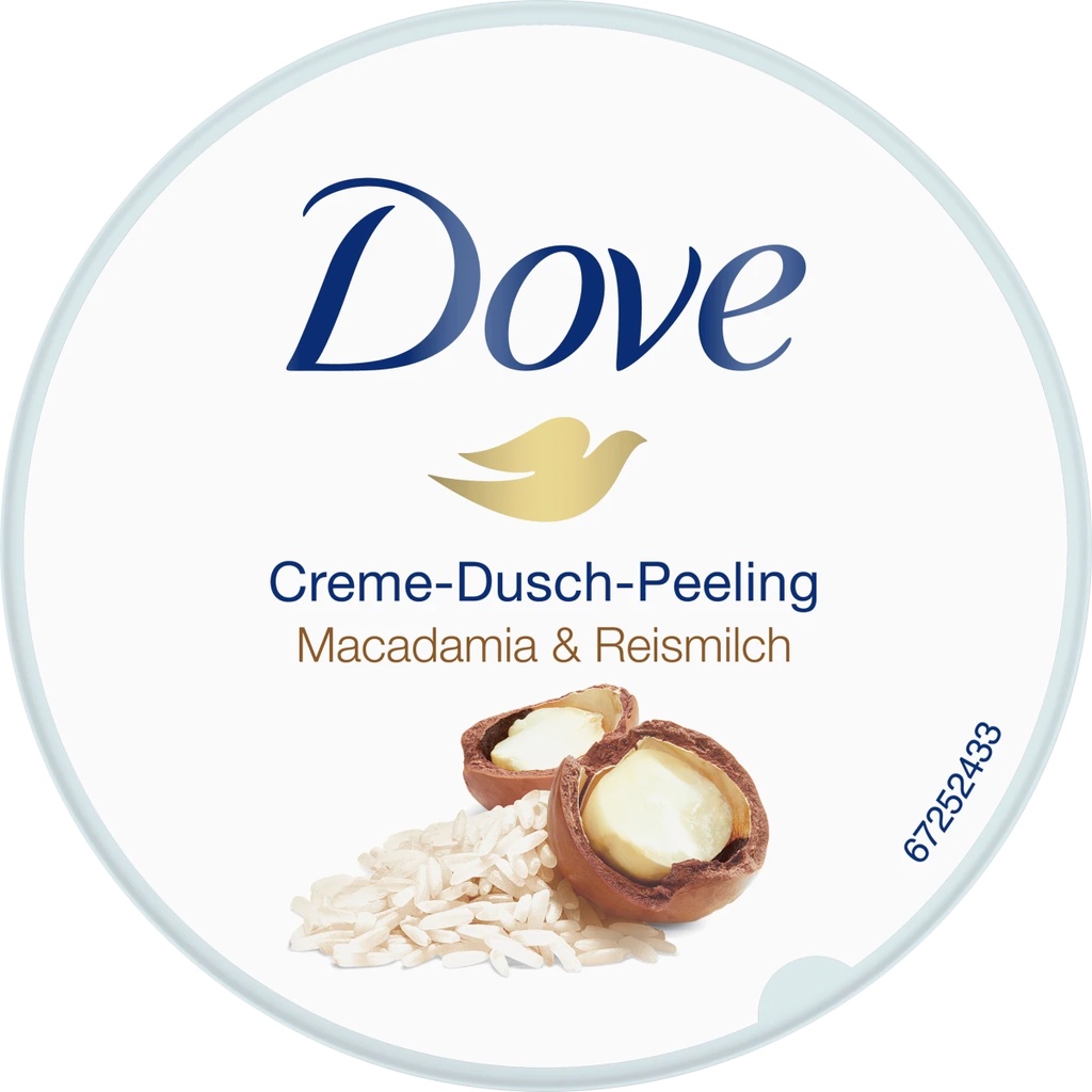 Tẩy Da Chết DOVE, Tẩy Da Chết Body Giúp Da Sáng Mịn Hàng Nội Địa Đức Chính Hãng Hũ 225ml