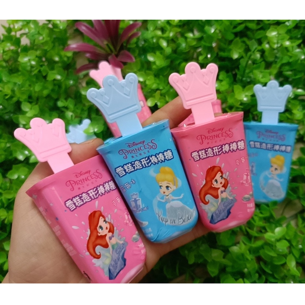 (hàng hồng kông) 1 kẹo mút que kem công chúa disney Hồng kông